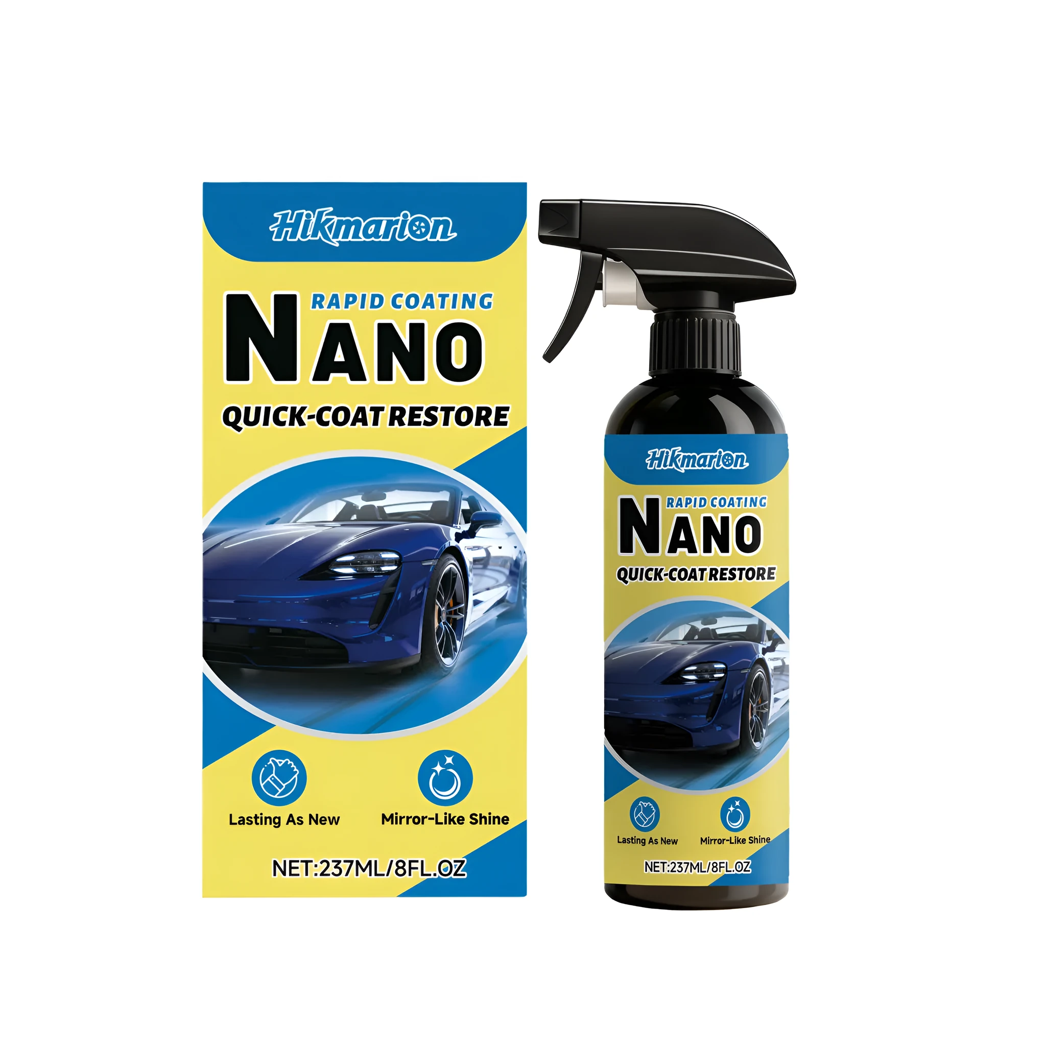 Nano Quick-Coat Restore 237ml spray bottle car paint sealant with polymer coating