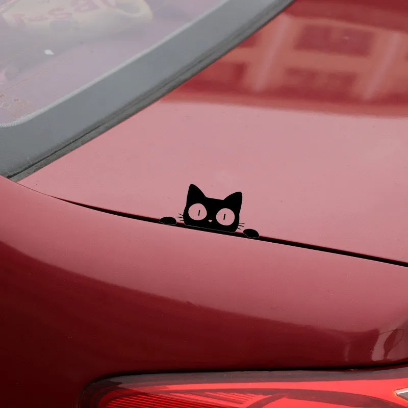 Car window reflective sticker creative carving pattern 14x6.2cm black white bumper decal