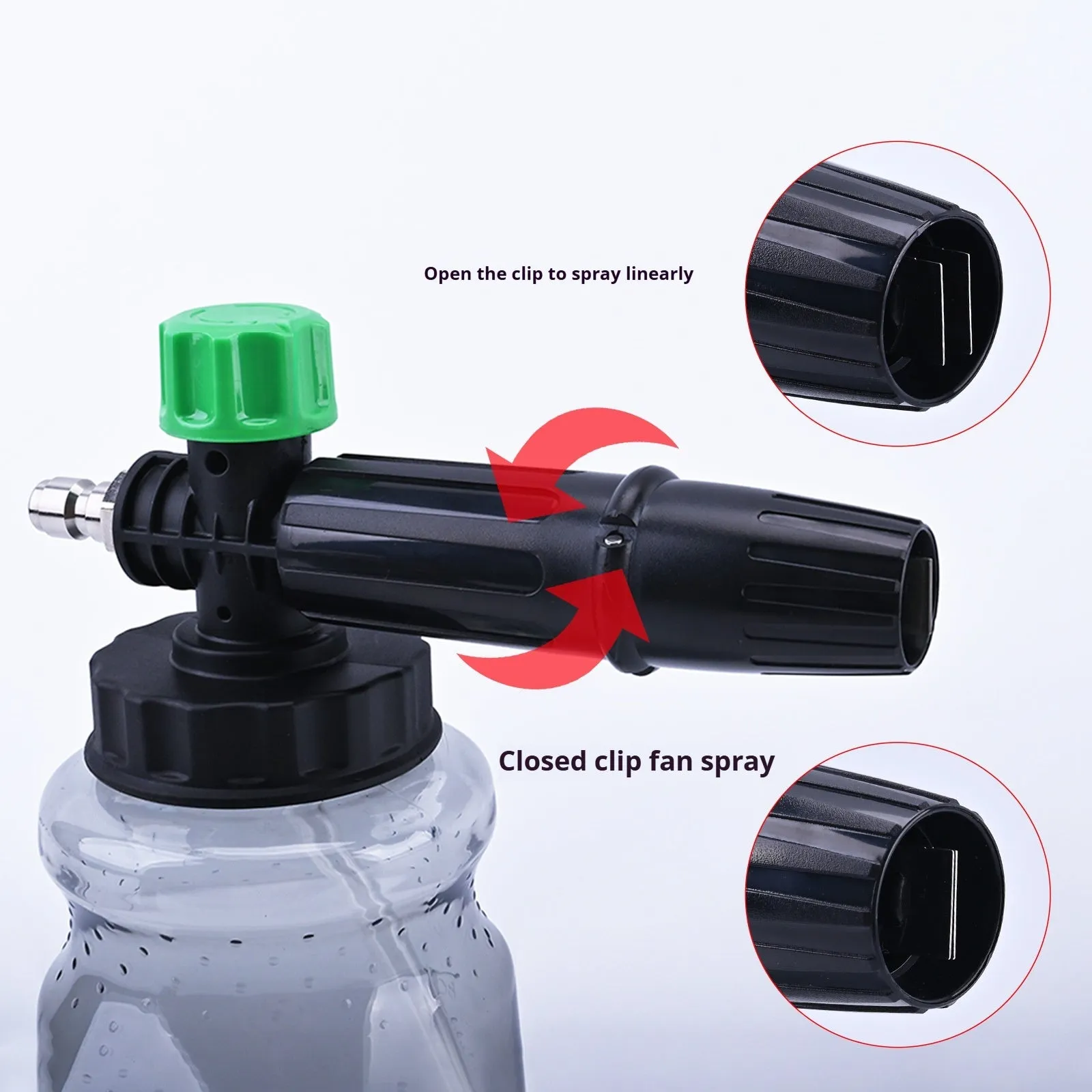 Small green high pressure car washing bubble watering can with ABS handle and copper spray core, 13x10x17cm