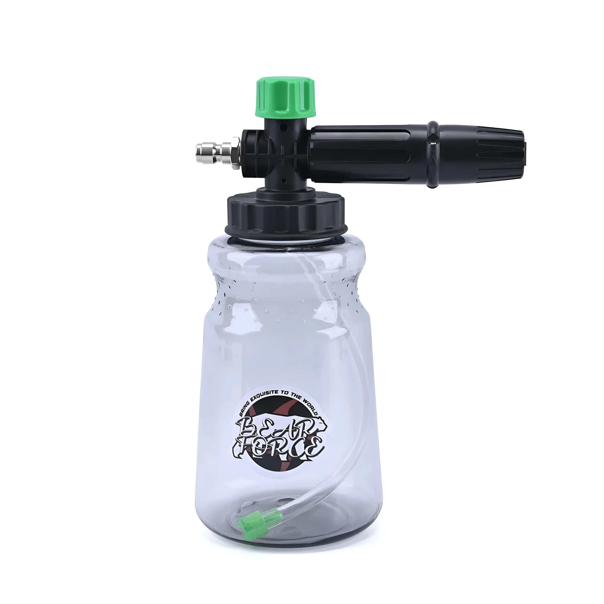 Small green high pressure car washing bubble watering can with ABS handle and copper spray core, 13x10x17cm