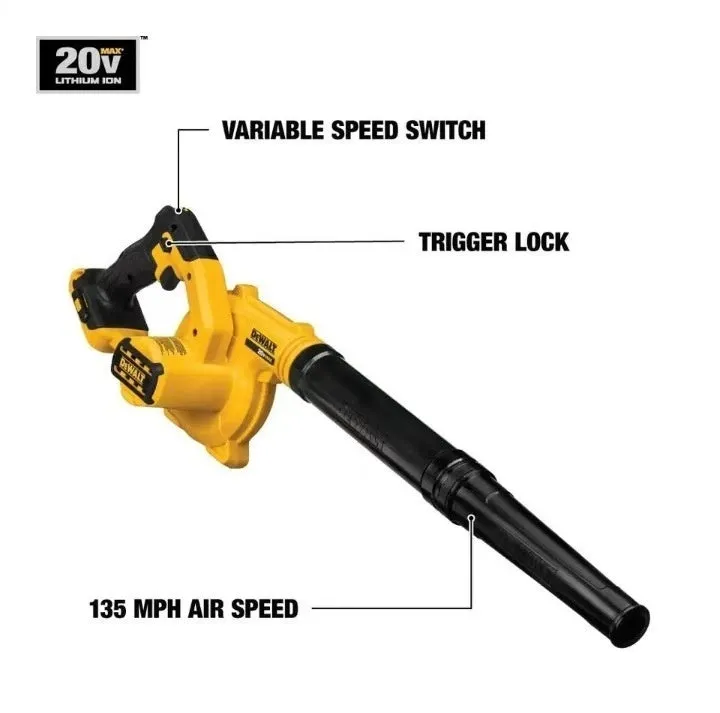 DCE100B rechargeable bare metal dust remover blower with variable speed and lock switch