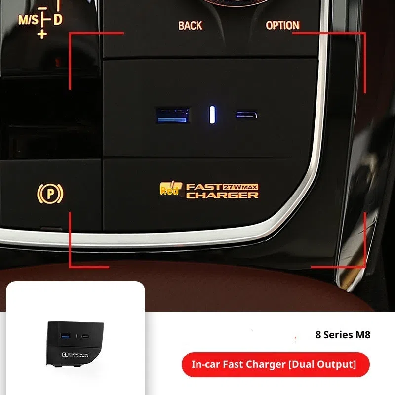 Black BMW car charger and centre console storage box for gear area lossless installation