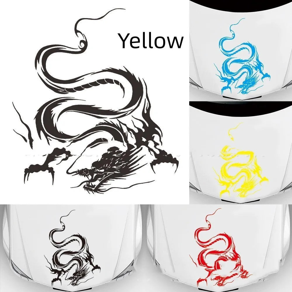 Dragon design car front sticker measuring 50x36 cm in PET vinyl material with multiple colour options