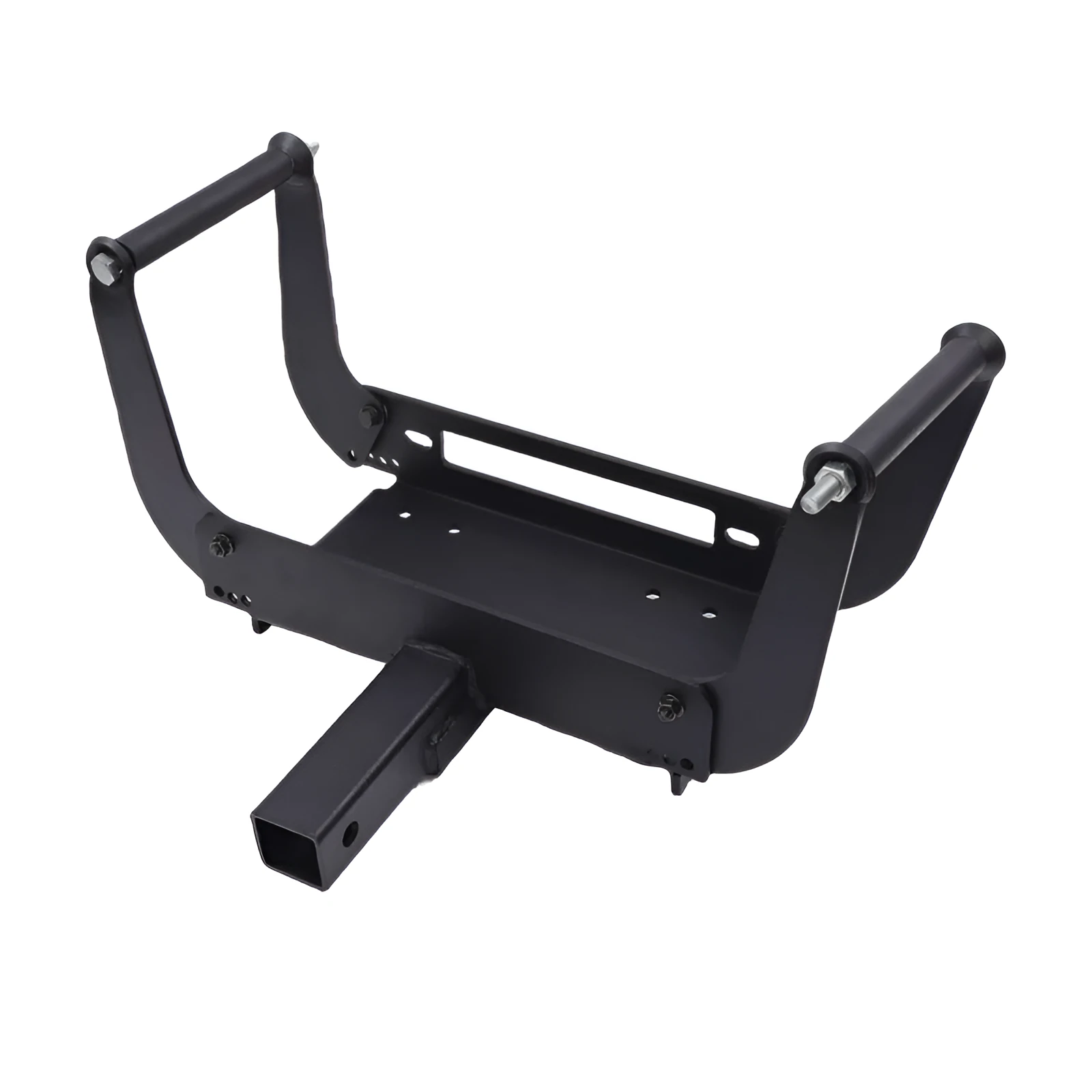 Black external square mouth portable quick plug self-rescue winch bracket for vehicle recovery