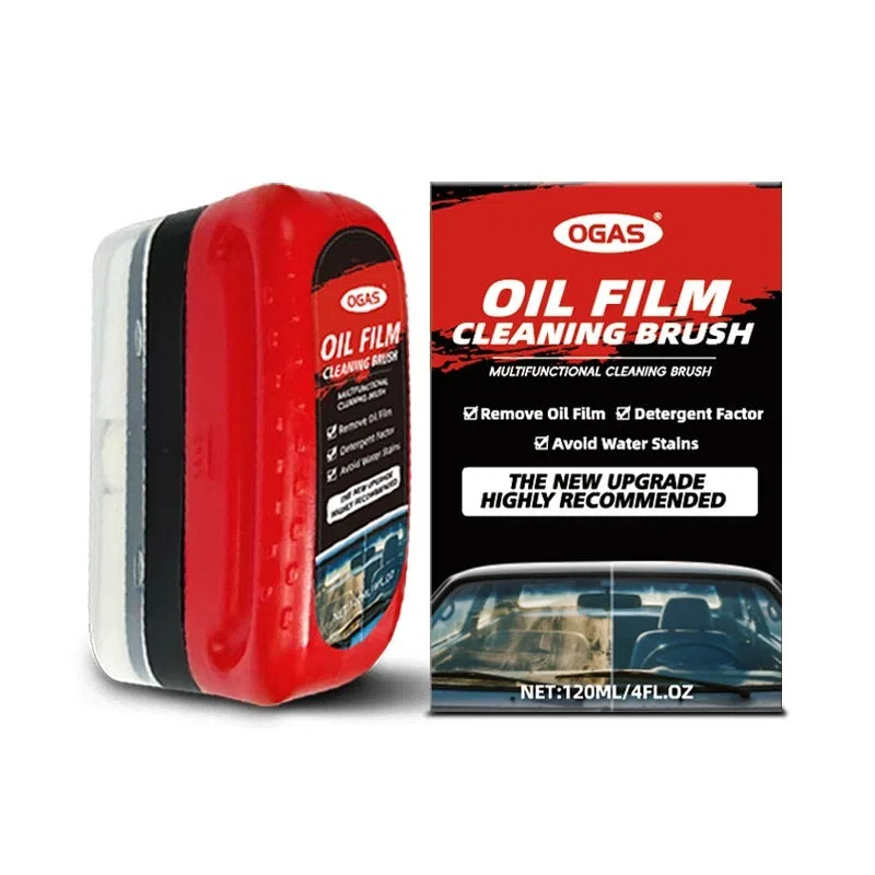 Heavy-duty car glass degreasing cleaning paste for removing oil film and road grime on a windscreen