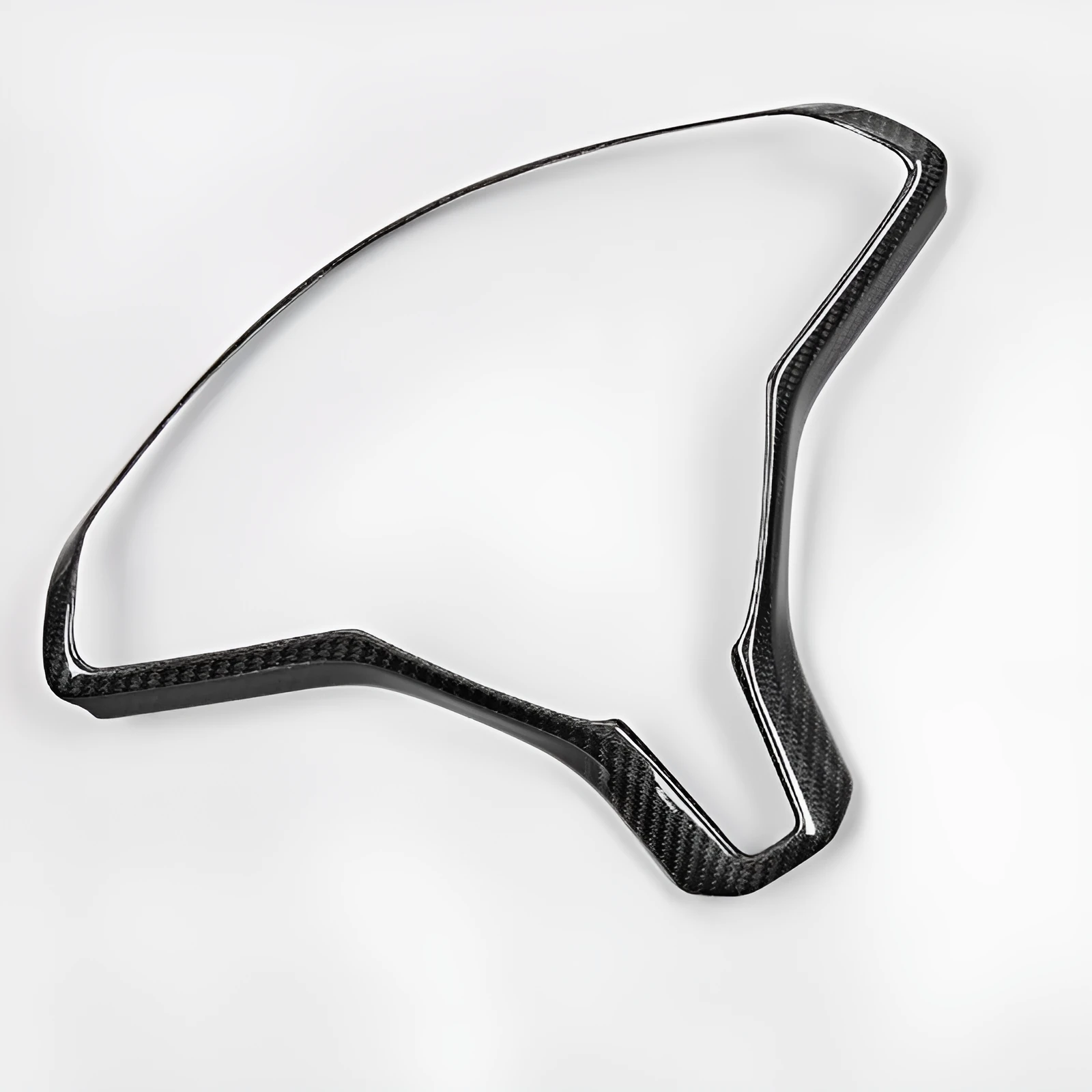 Black carbon fibre ABS plastic steering wheel decorative trim for Tesla Model S.