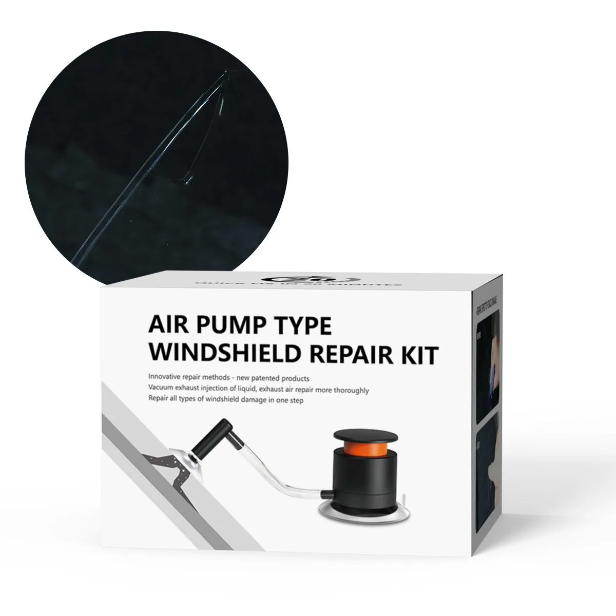 Plastic car windshield crack repair tool with glass corrector for DIY automotive damage repair