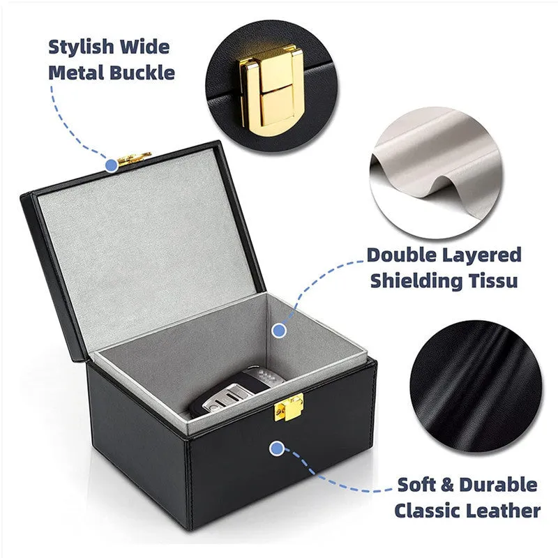 Carbon fibre anti-theft RFID shielding box and key case suit with nano shielding lining