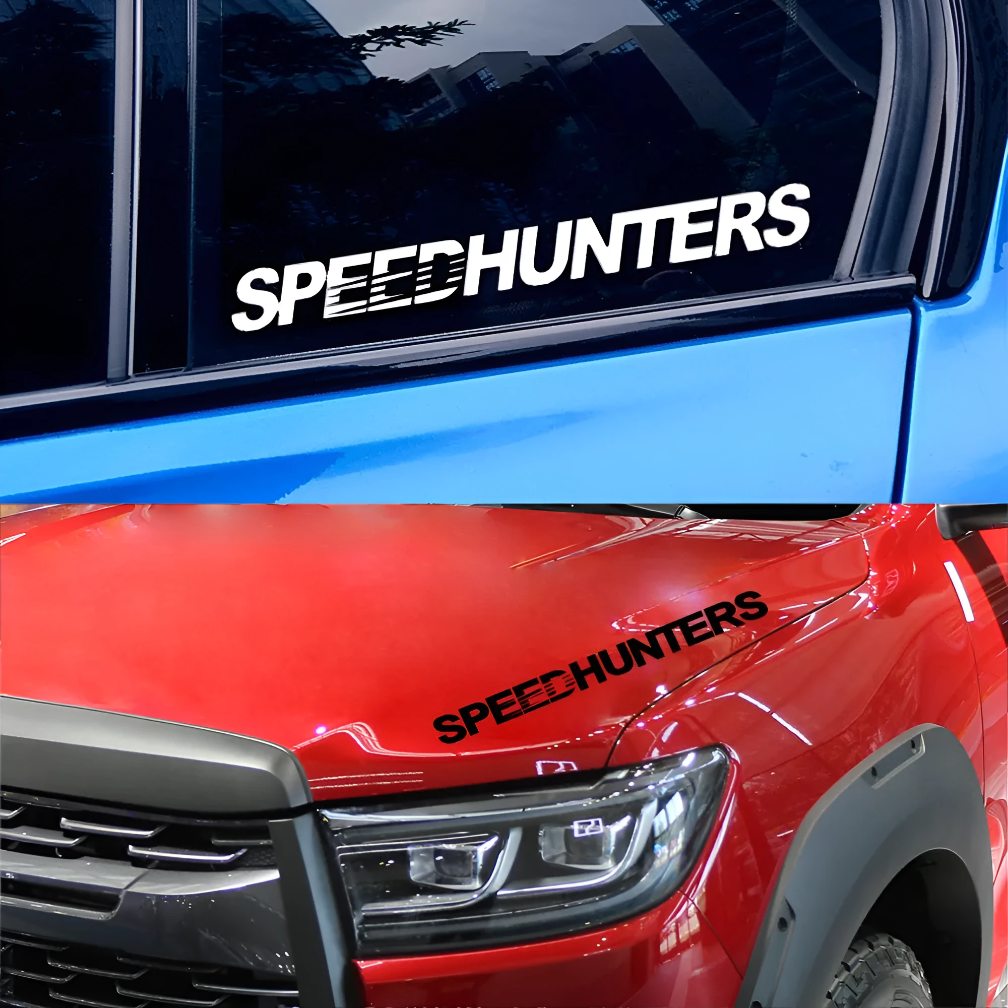 Speed Hunters reflective vinyl car sticker measuring 59cm by 10cm in multiple colour options.