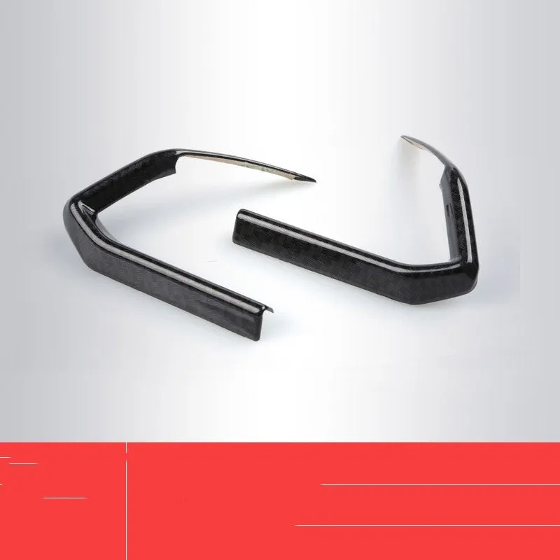 Pair of left and right ABS steering wheel frame trims with carbon fibre pattern for adhesive installation.