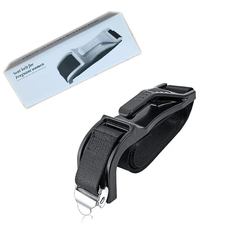 Black pregnant women's safety belt with ABS metal buckle for anti-strangulation protection