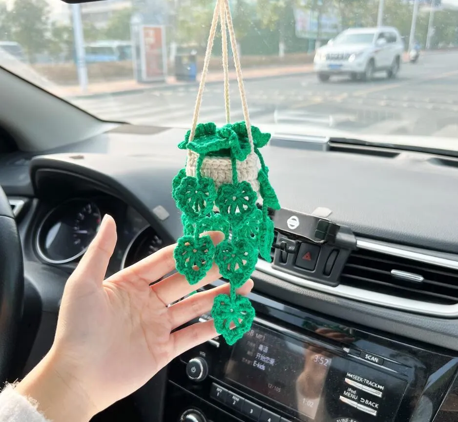 Simple design chemical fibre car rearview mirror pendant in one of six colour options