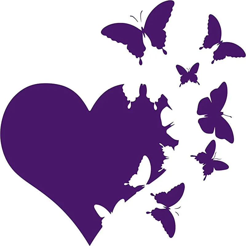Butterfly design car body sticker in various colours measuring 15cm square