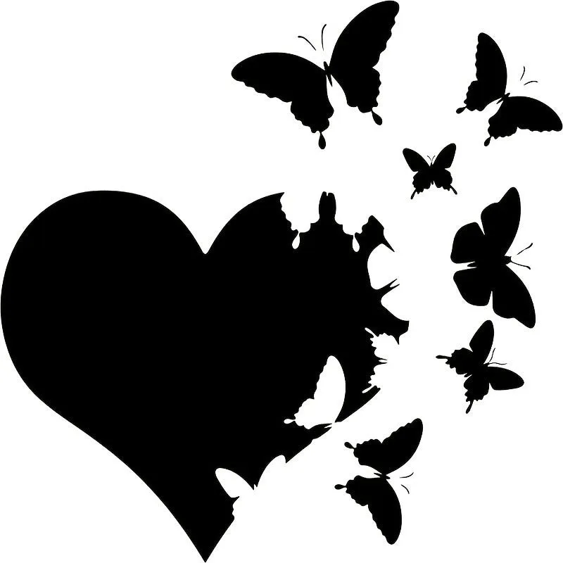 Butterfly design car body sticker in various colours measuring 15cm square