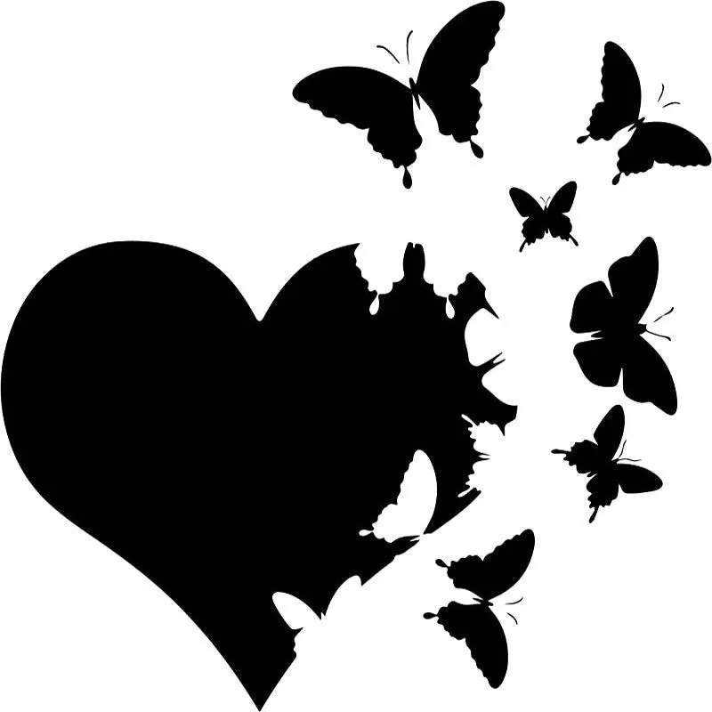 Butterfly design car body sticker in various colours measuring 15cm square