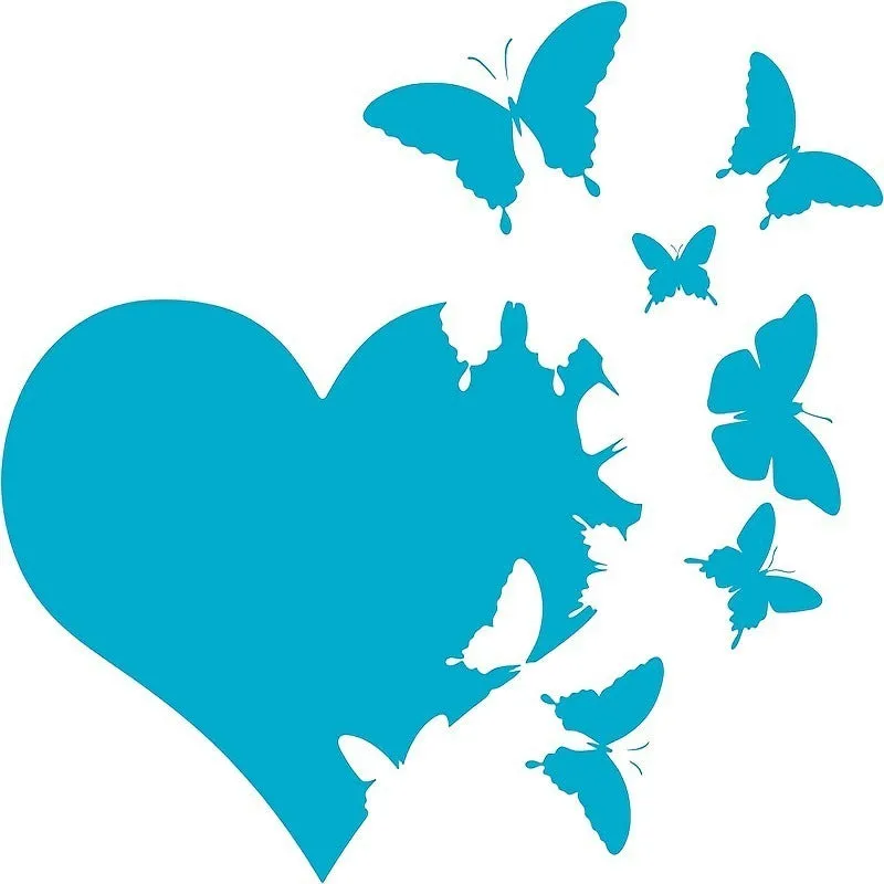 Butterfly design car body sticker in various colours measuring 15cm square