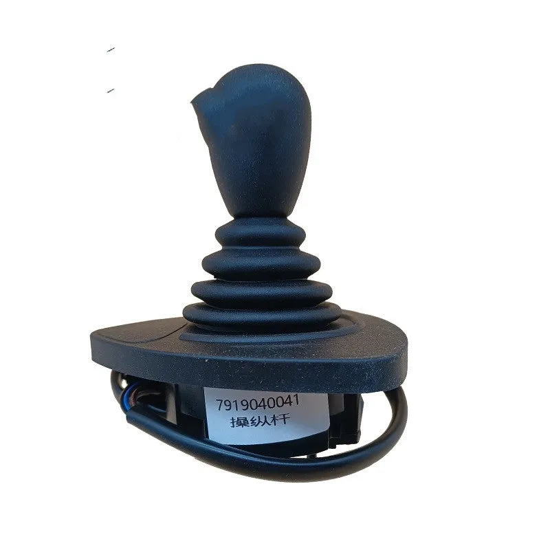 Black universal forklift hydraulic control lever joystick made from ABS plastic.
