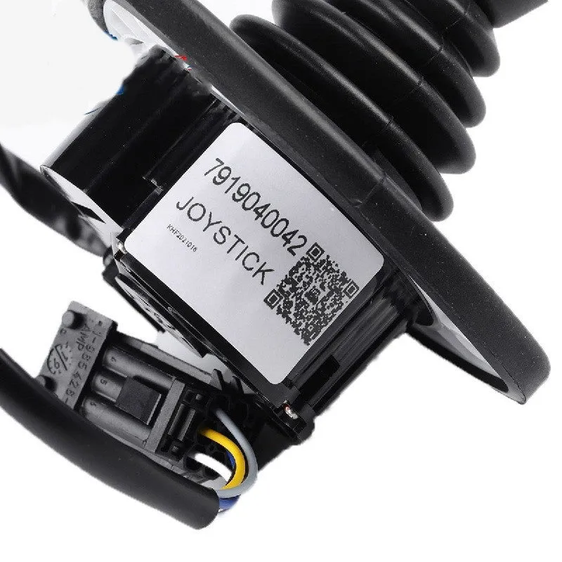 Black universal forklift hydraulic control lever joystick made from ABS plastic.