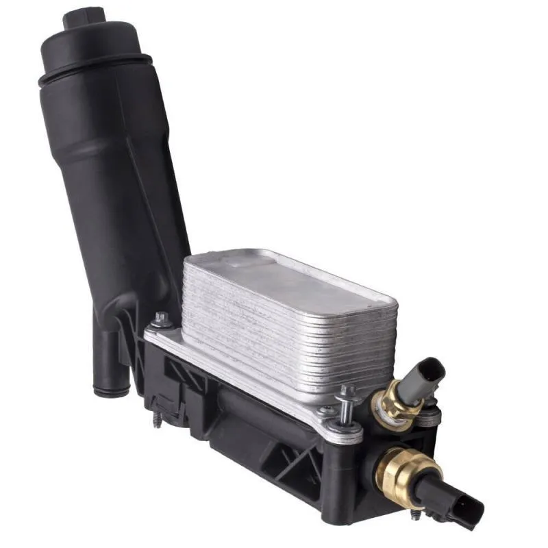 Oil radiator filter base assembly with integrated oil cooler for Jeep Dodge vehicles