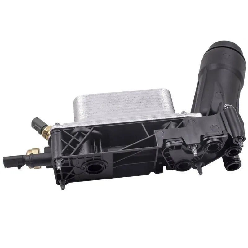 Oil radiator filter base assembly with integrated oil cooler for Jeep Dodge vehicles