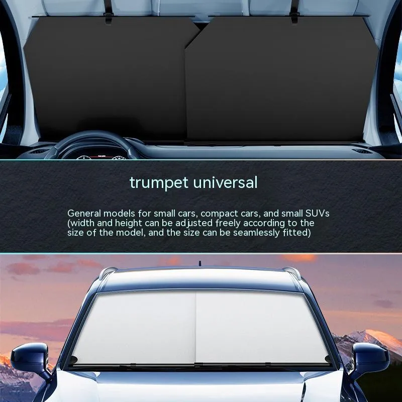 Automatic retractable car sunshade Oxford cloth front windshield thermal insulation cover