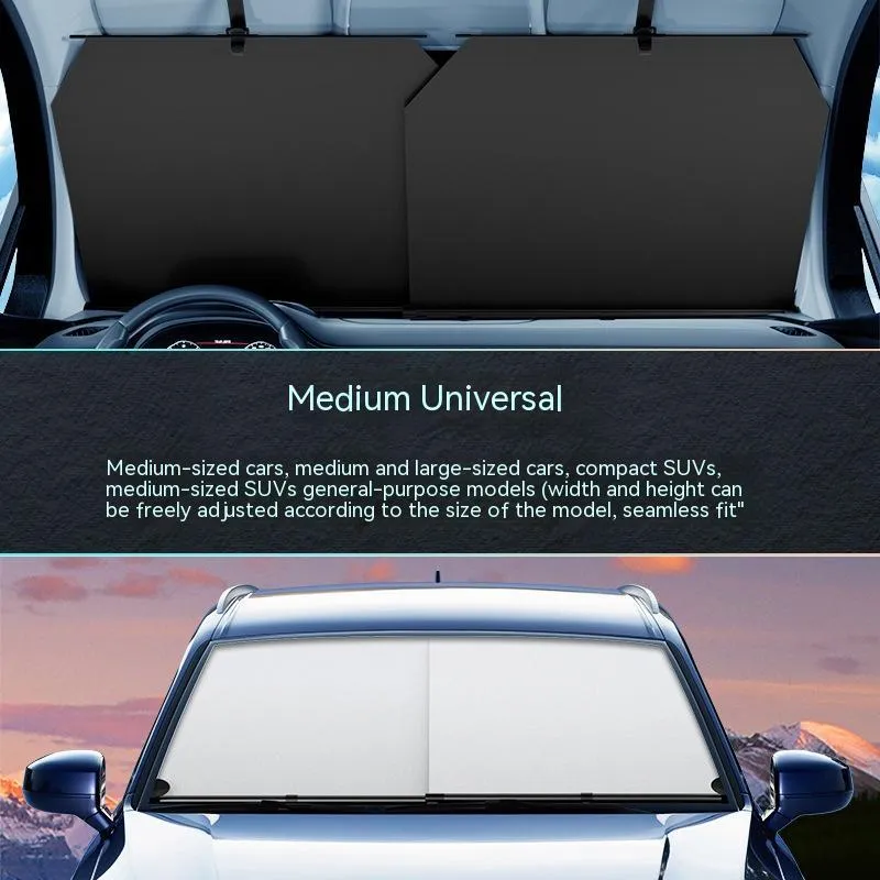 Automatic retractable car sunshade Oxford cloth front windshield thermal insulation cover