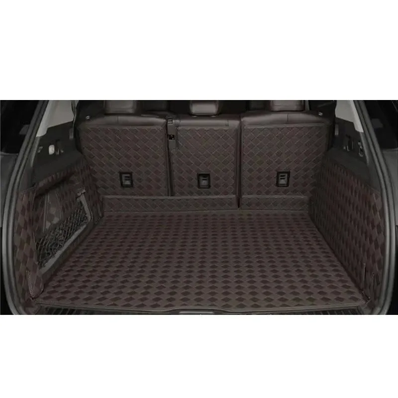 Leather trunk mat for Tesla Model 3 or Model Y boot in black, brown, or wine red.