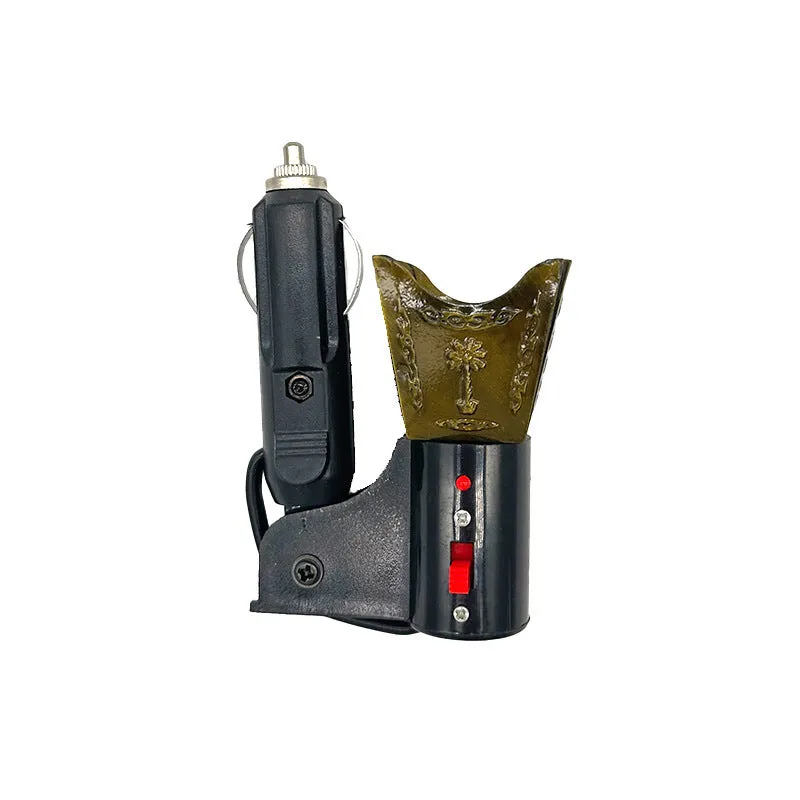 Iron electroplated car plug-in incense burner in classical style with metallic finish