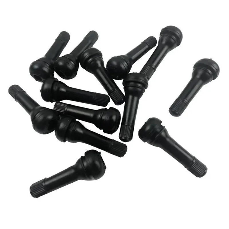 Copper tyre valve nozzle for cars with black finish, compatible with TR412 TR413 TR414 sizes