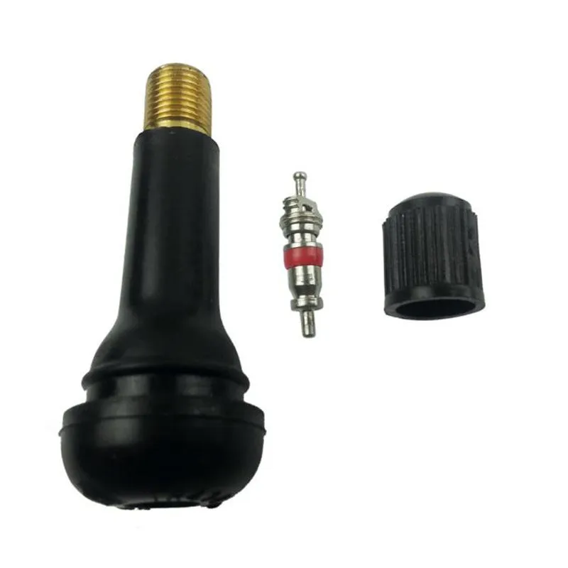 Copper tyre valve nozzle for cars with black finish, compatible with TR412 TR413 TR414 sizes