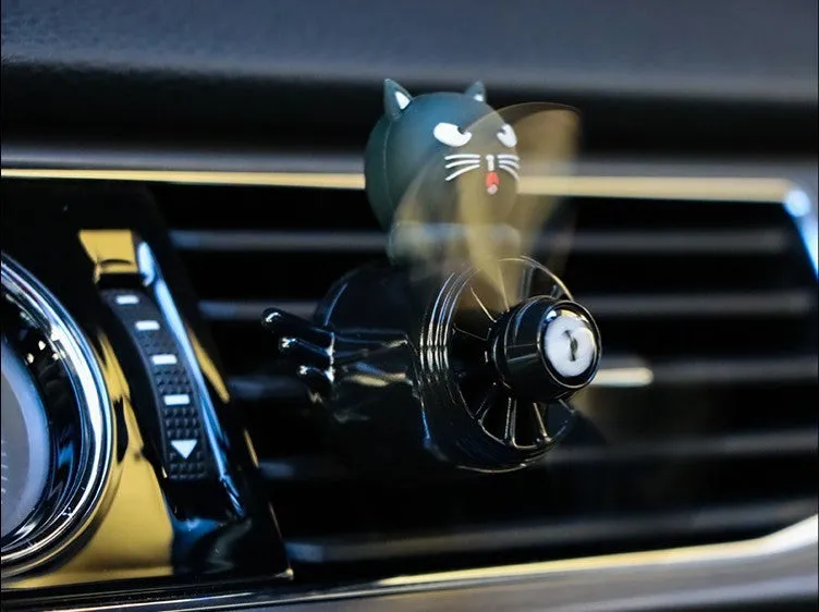 Black husky car air vent aromatherapy ornament with clip attachment