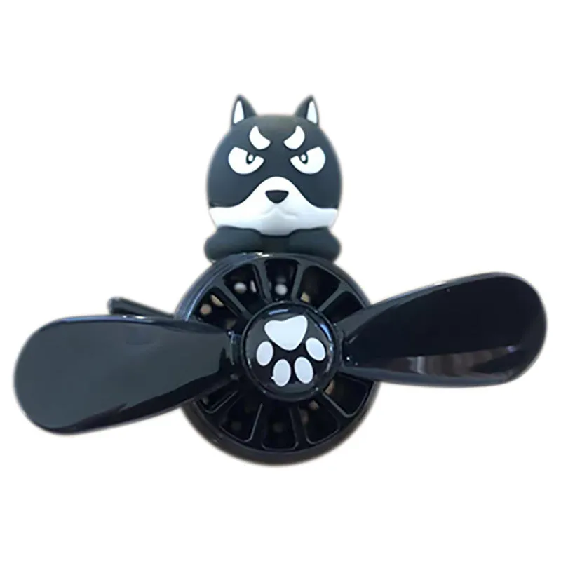 Black husky car air vent aromatherapy ornament with clip attachment