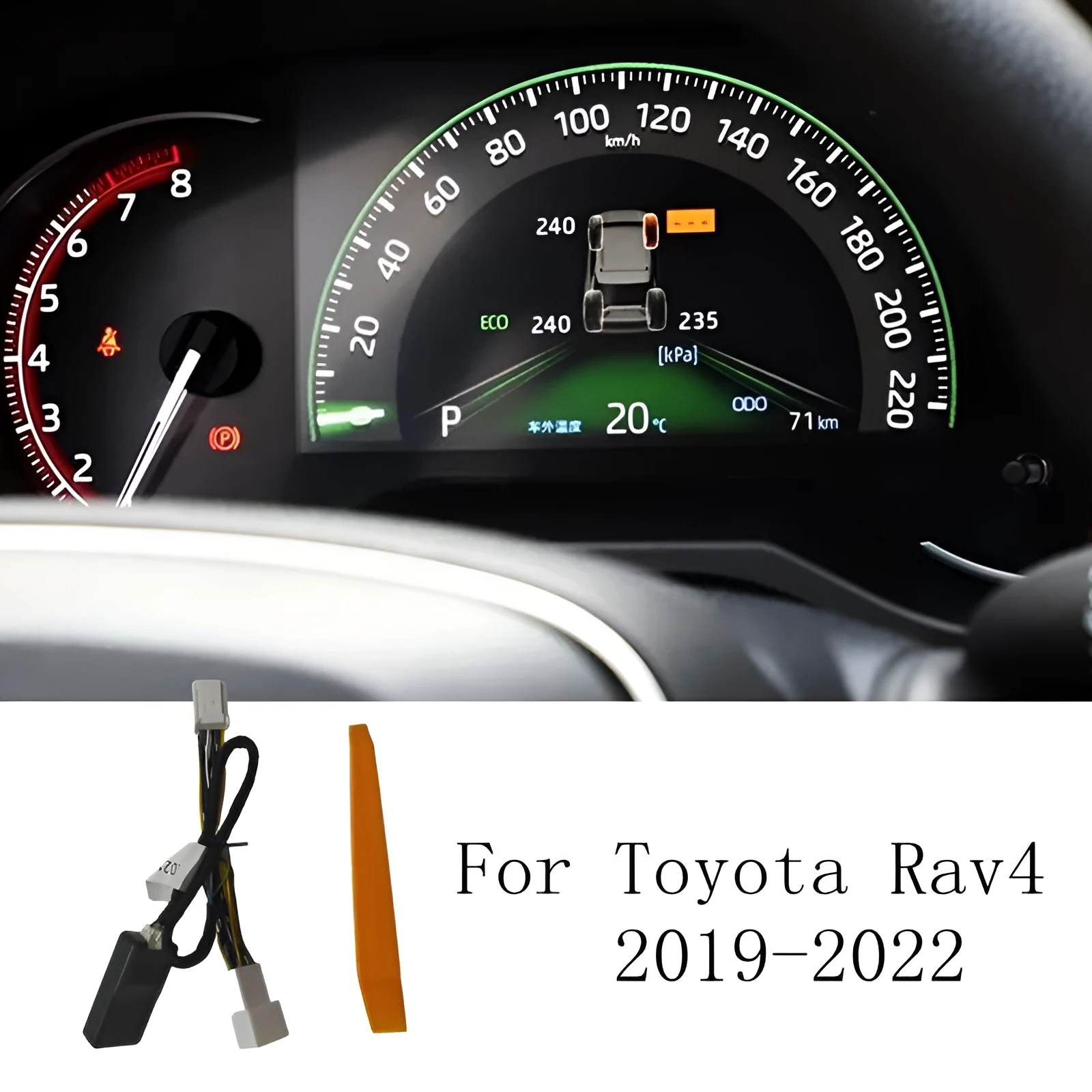 Black Rongfang line tyre pressure monitoring module for Toyota vehicles with power cord