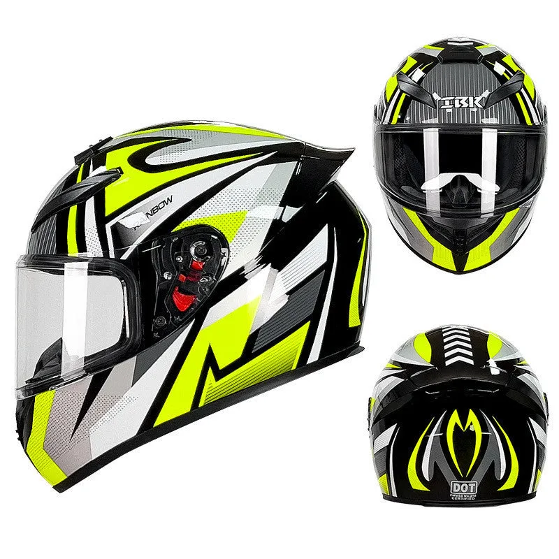 ABS motorcycle helmet for electric vehicles in grey and yellow colour options showing six available sizes