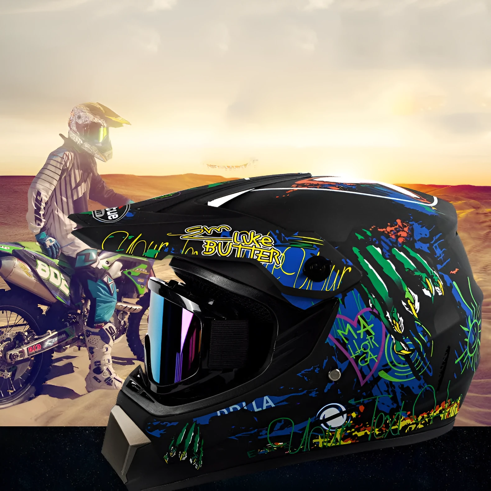 ABS plastic kart cross-country helmet for adult men and women riders