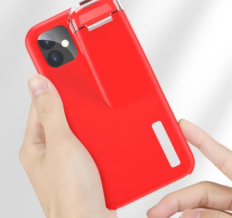 Black matte acrylic and silicone airpods case cover attached to an iPhone charging case
