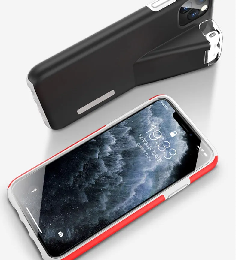 Black matte acrylic and silicone airpods case cover attached to an iPhone charging case