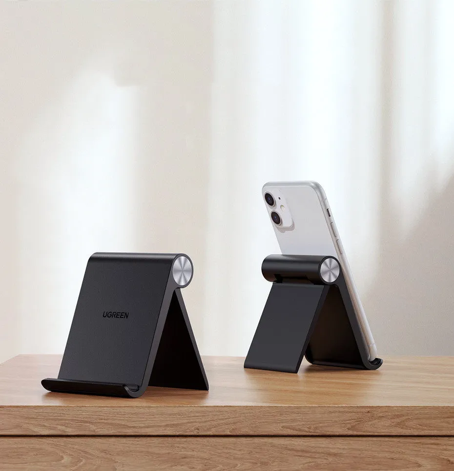 UGREEN LP106 portable phone holder with rotating lazy bracket in black, blue, and white colour options