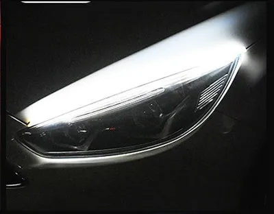 Silicone waterproof car LED light strip showing flowing turn signal effect in blue colour