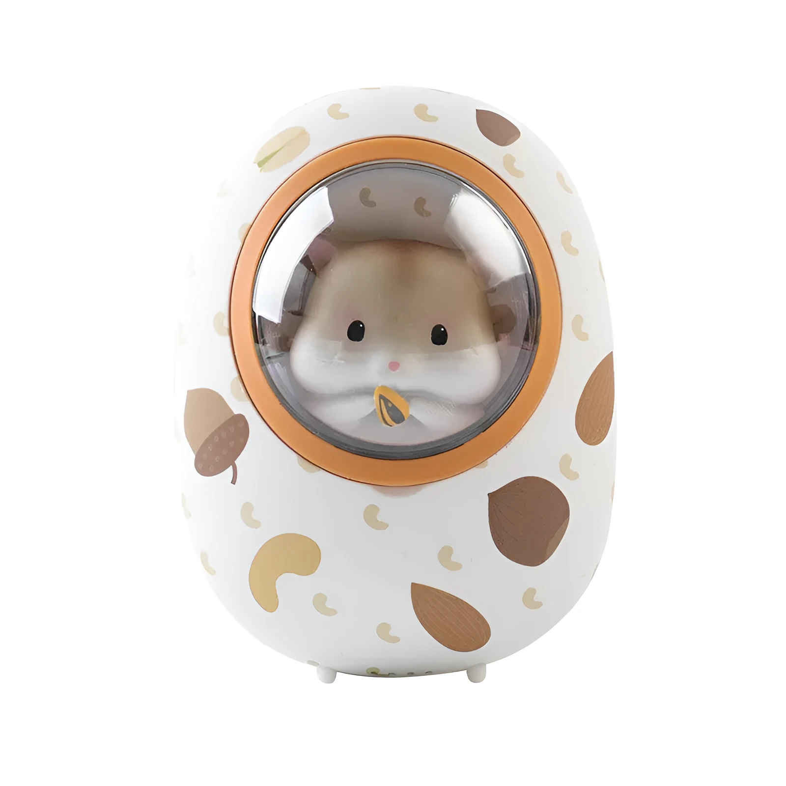 White hamster hand warmer power bank with 5000mAh battery capacity and fourth-gear heating controls