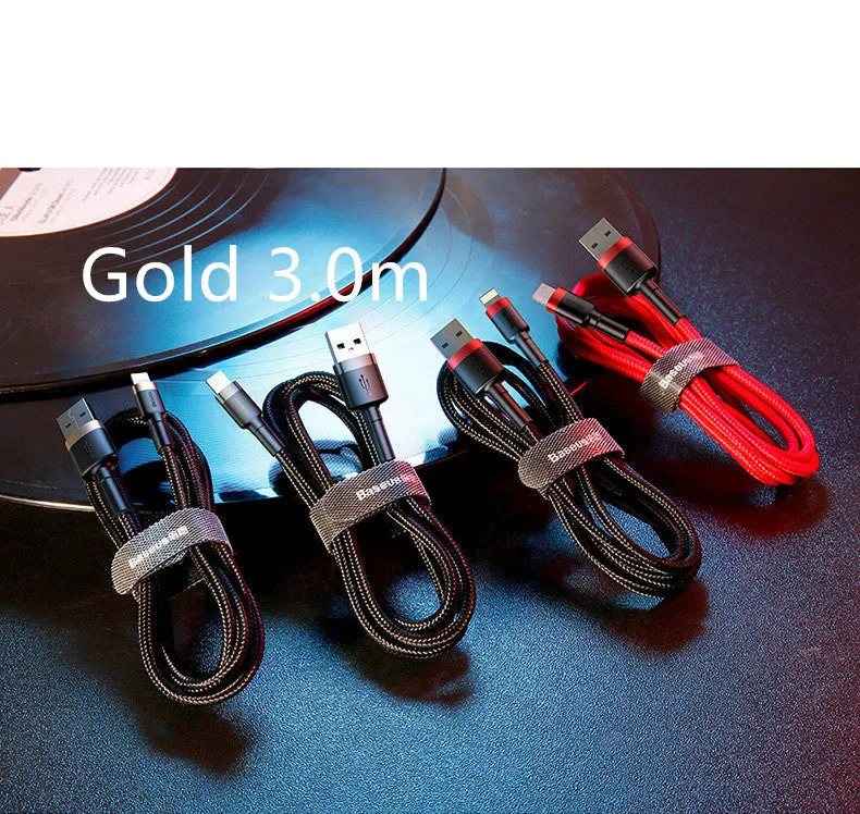 Apple compatible 8PIN charging cable in red and black colour with 1 metre length