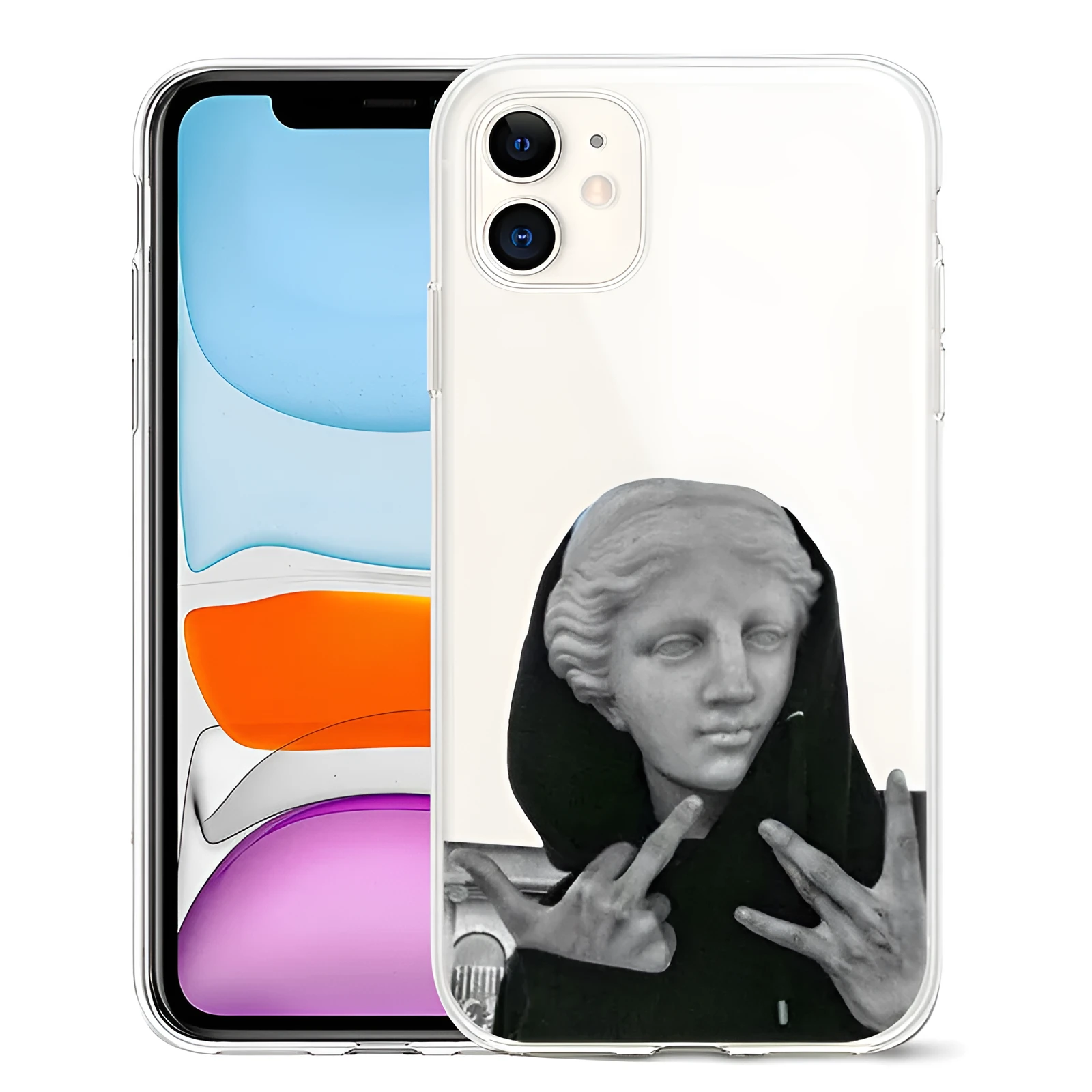 Van Gogh art style mobile phone case for iPhone on a plain background, showing starry night painting design.