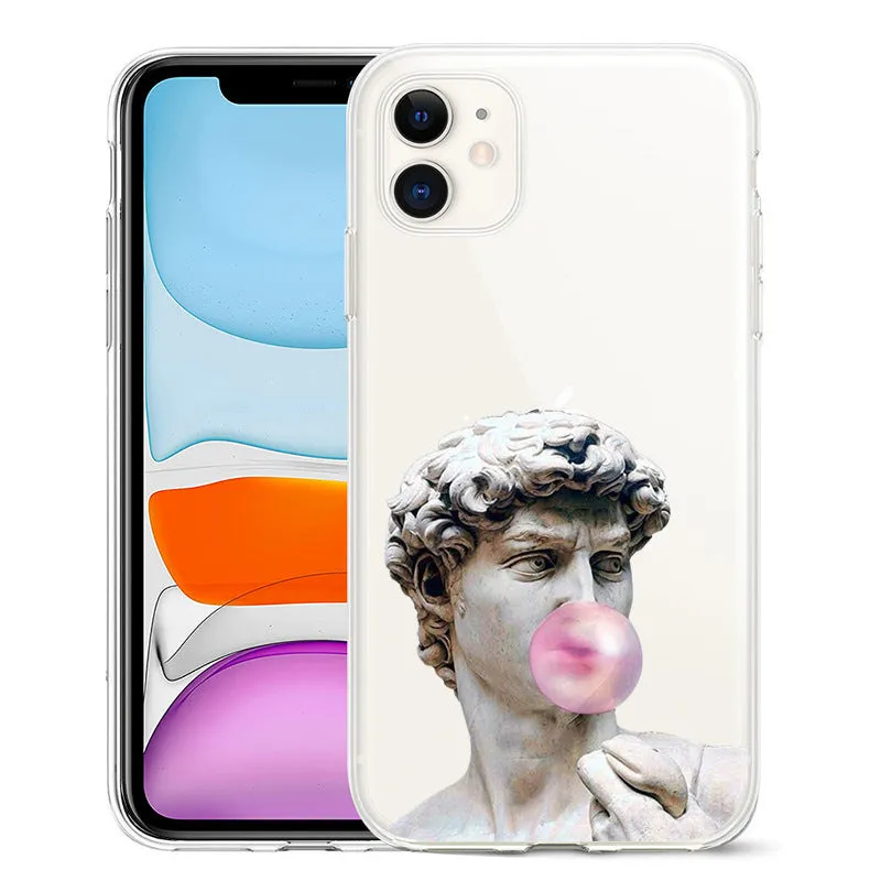Van Gogh art style mobile phone case for iPhone on a plain background, showing starry night painting design.