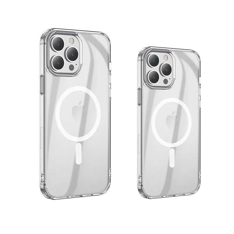 Transparent magnetic airbag protective case for iPhone 13 models with MagSafe compatibility