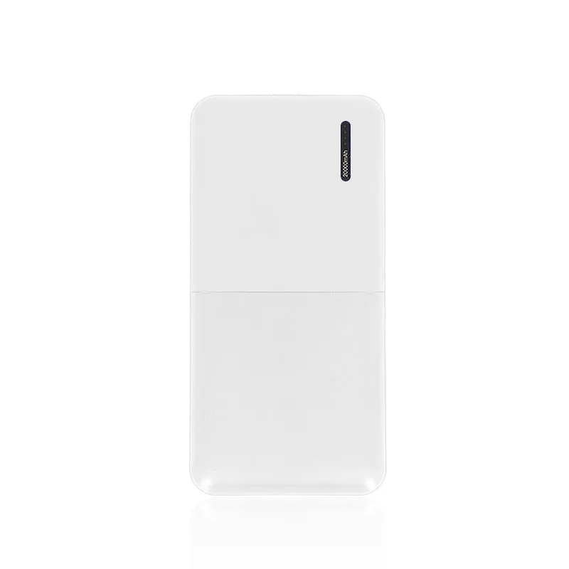 Black or white 20000mAh power bank with multiple USB ports showing dimensions 140mm x 69mm