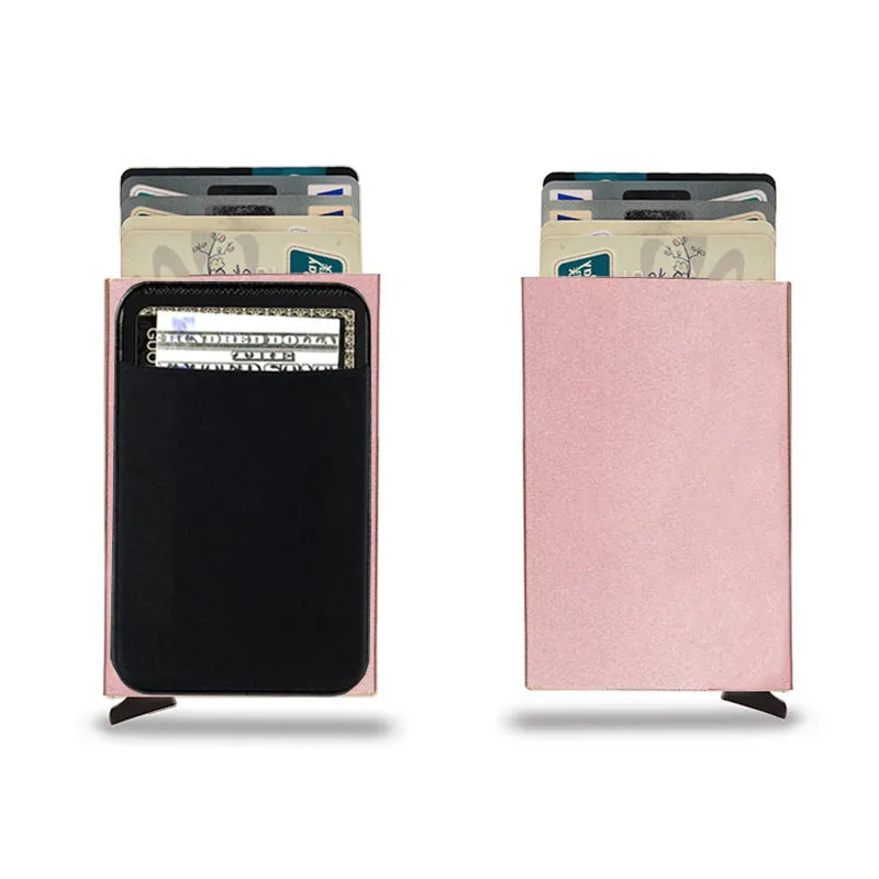 Aluminium alloy credit card holder with frosted finish in multiple colour options