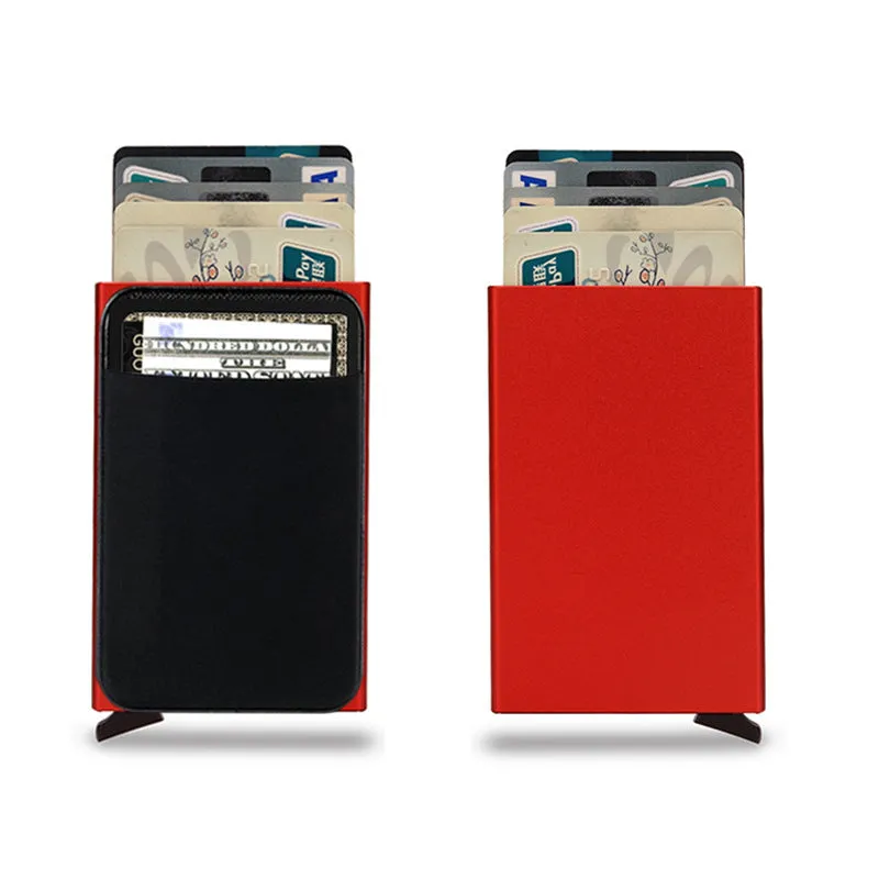 Aluminium alloy credit card holder with frosted finish in multiple colour options
