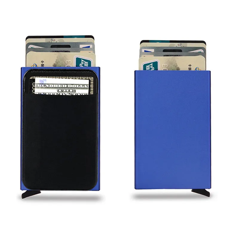 Aluminium alloy credit card holder with frosted finish in multiple colour options