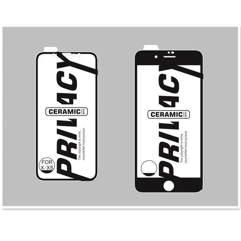 Ceramic matte anti-peep privacy screen protector for iPhone models with 30 degree privacy protection