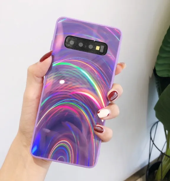 Marble pattern shockproof silicone phone case for Samsung models in multiple colours.